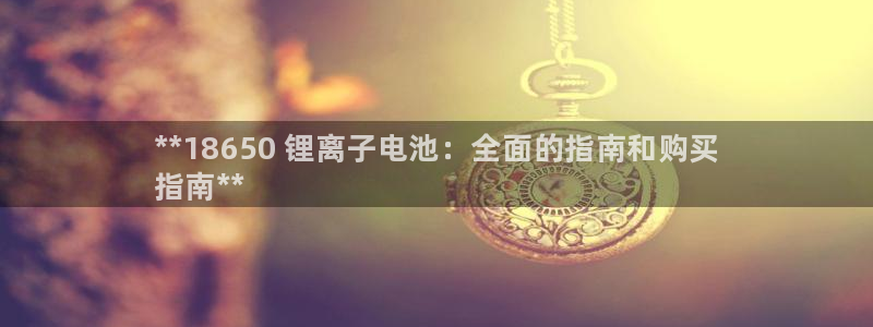 尊龙凯时输了100万：**18650 锂离子电池：全面的指南和购买
指南**